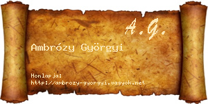 Ambrózy Györgyi névjegykártya